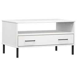 Table basse - DEC037708 - Bois de pin massif - Pieds en métal - 85 x 50 x 45 cm - Design moderne