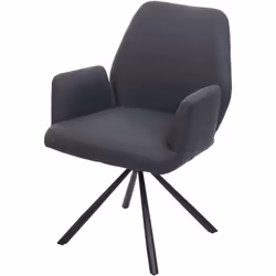 Chaise de salle à manger fauteuil de bureau tissu pivotant/acier textile gris foncé Cette chaise de salle à manger est un siè ...