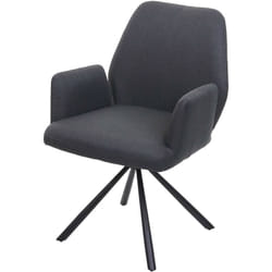 Chaise de salle à manger fauteuil de bureau en tissu gris foncé en acier design pivotant rétro et moderne 040002271
