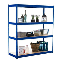 Etagère galvanisée pour charges lourdes en métal 4 niveaux bleu 160x60x180cm ETA10073