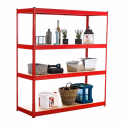 Etagère 4 niveaux de rangement Solide et stable Chaque niveau de rangement peut supporter jusqu'à environ 350 kg et est régla ...