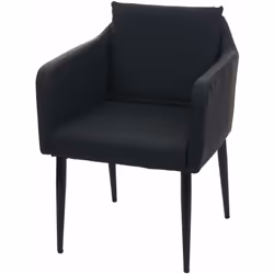 Fauteuil chaise de salle à manger synthétique noir Cette chaise apportera un nouvel éclat à votre coin repas, salon ou cuisin ...