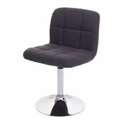Chaise de salle à manger pivotante en tissu gris fonce pieds chrome