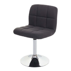 Chaise de salle à manger pivotante en tissu gris fonce pieds chrome