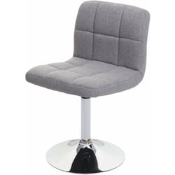 Chaise de salle à manger pivotante en tissu gris clair pieds chromé 040002298