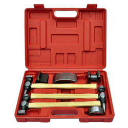 Helloshop26 - Coffret set de marteau et tas pour carrossier 7 pièces outils garage atelier bricolage