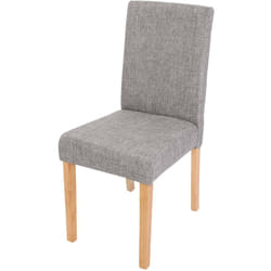 Chaise de salle à manger cuisine en tissu gris clair pieds en bois clair design moderne 040002354