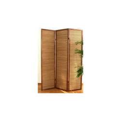 Décoshop26 - Paravent 3 panneaux marron en bois et bambou 132x175 cm PAR06066