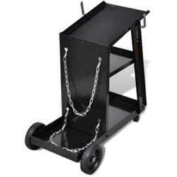 Helloshop26 - Chariot pour poste de soudure avec 3 étagères noir outils garage atelier bricolage