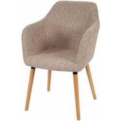 Chaise de salle à manger cuisine bureau coiffeuse design rétro en tiussu crème-gris 040002365