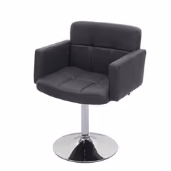 Chaise de salle à manger - Décoshop26 - Fauteuil lounge pivotant - Synthétique gris - Pied chrome - Confortable