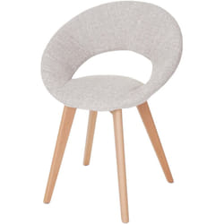 Chaise de salle à manger x1 design rétro 50s en tissu crème / gris 040002393