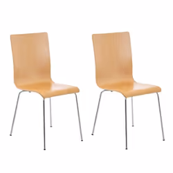 Chaises de cuisine - Décoshop26 - CDS10069 - Bois naturel - Métal - Lot de 2
