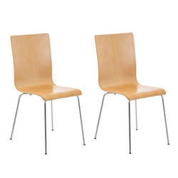 Chaises de cuisine - Décoshop26 - CDS10069 - Bois naturel - Métal - Lot de 2