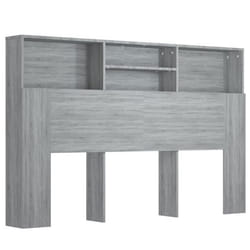 Tête de lit - MDF - 160x19x1035 cm - Gris - Contemporain - Rangement intégré