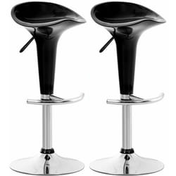 Lot de 2 tabourets de bar design noir pivotant et hauteur réglable TDB10029