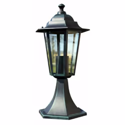 Ce lampadaire noir, en fonte d'aluminium améliorera l'apparence générale de votre jardin ou balcon. Il a 1 lampe en verre tra ...
