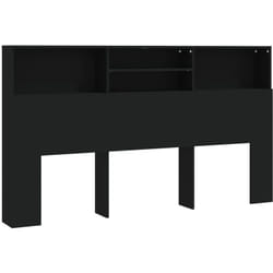 Tête de lit avec rangement accessoire de lit table de chevet étagère 180 x 19 x 103,5 cm mdf noir TDL0200019