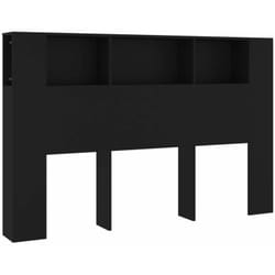 Décoshop26 - Tête de lit avec rangement accessoire de lit table de chevet étagère 160 x 18,5 x 104,5 cm mdf noir TDL0200022