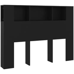 Tête de lit avec rangement accessoire de lit table de chevet étagère 140 x 18,5 x 104,5 cm mdf noir TDL0200024