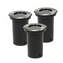 Helloshop26 - Set de 3 spot extérieur encastrable rond luminaire décoration acier inoxydable