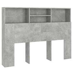 Tête de lit - MDF - 140x19x1035 cm - Gris - Contemporain - Rangement intégré