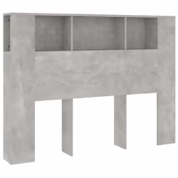 Tête de lit - MDF - 140 cm - Gris - Rangement - Style contemporain