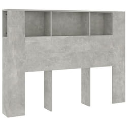Tête de lit - MDF - 140 cm - Gris - Rangement - Style contemporain