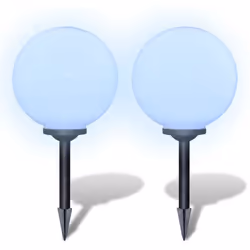 Ces 2 boules solaires peuvent être piquées sur le sol de votre jardin, patio ou votre arrière-cour. Ces boules solaires LED s ...