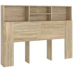 Décoshop26 - Tête de lit avec rangement accessoire de lit table de chevet étagère 140 x 19 x 103,5 cm mdf couleur chêne TDL0200049
