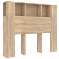 Tête de lit - MDF - Chêne - 120x185x1045 cm - Rangement intégré - Style contemporain