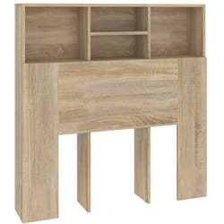 Tête de lit avec rangement accessoire de lit table de chevet étagère 100 x 19 x 103,5 cm mdf couleur chêne TDL0200053