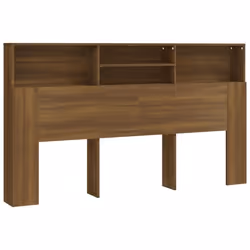 Tête de lit - Marron - 180x19x1035 cm - Bois - Rangement intégré - Style contemporain