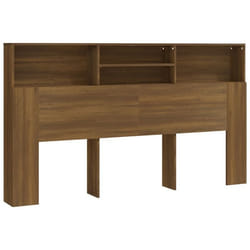 Tête de lit - Marron - 180x19x1035 cm - Bois - Rangement intégré - Style contemporain