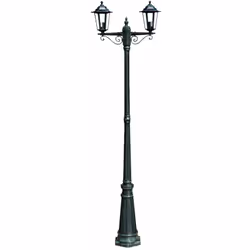 Ce lampadaire vert foncé, en fonte d'aluminium améliorera grandement l'apparence générale de votre jardin. Il a 2 lampes en v ...