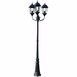 Ce lampadaire en vert foncé, en fonte d'aluminium améliorera grandement l'apparence générale de votre jardin. Il a 3 lampes e ...