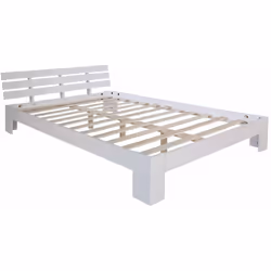 Lit double 2 personnes en bois avec sommier à lattes Le matelas n?est pas inclus Facile à monter Matière: bois de pin Couleur ...