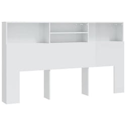 Tête de lit avec rangement accessoire de lit table de chevet etagère 180 par 19 par 1035 MDF blanc brillant