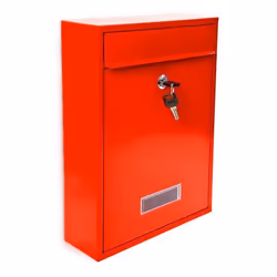 Boîte aux lettres - Helloshop26 - Murale - Rouge - Métal peint - Verrouillable avec 2 clés