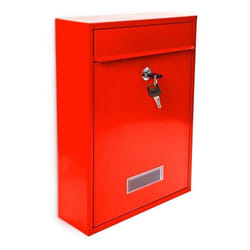 Boîte aux lettres - Helloshop26 - Murale - Rouge - Métal peint - Verrouillable avec 2 clés