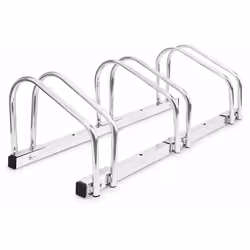 Support de rangement pour 3 vélos Compatible pour tous vélos avec un pneu jusqu'à 5 cm de large Fixation au sol mais égalemen ...