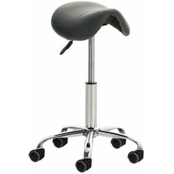 Tabouret de travail avec roulette en synthétique gris TABO10012