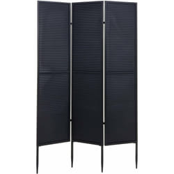 Décoshop26 - Paravent de jardin cloison de séparation brise-vue 3 panneaux en métal 200x121cm noir 040003236