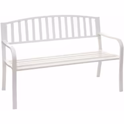 Banc de jardin 2 places en acier enduit de poudre blanc Avec son design élégant mais discret, ce banc se fond dans n'importe  ...