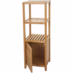 Armoire/étagère salle de bain en Bambou avec porte magnétique Dimensions (environ): Hauteur: 110 cm Largeur: 36 cm Profondeur ...