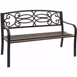 Banc de jardin 2 places en acier enduit de poudre bronze vintage Ce banc de jardin s'intègre parfaitement dans n'importe quel ...