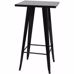Table haute, mange debout style industriel Matériau: métal revêtu de poudre Epaisseur du matériel: 2 mm Couleur: noir Pieds c ...