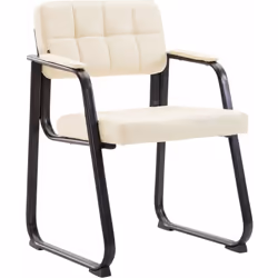 Chaise visiteur / fauteuil de bureau sans roulette avec accoudoirs Assise et dossier confortablement rembourrés Matériau synt ...
