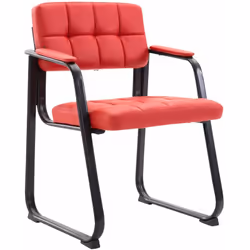 Chaise visiteur / fauteuil de bureau sans roulette avec accoudoirs Assise et dossier confortablement rembourrés Matériau synt ...