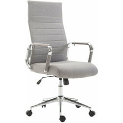 Fauteuil de bureau en tissu gris avec assise rembourrée pivotant BUR10235